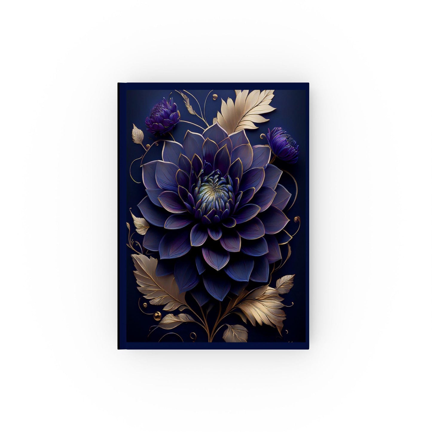 Hard Backed Journal - Gilded Twilight Floral Design - Dahlia Dreams Collection