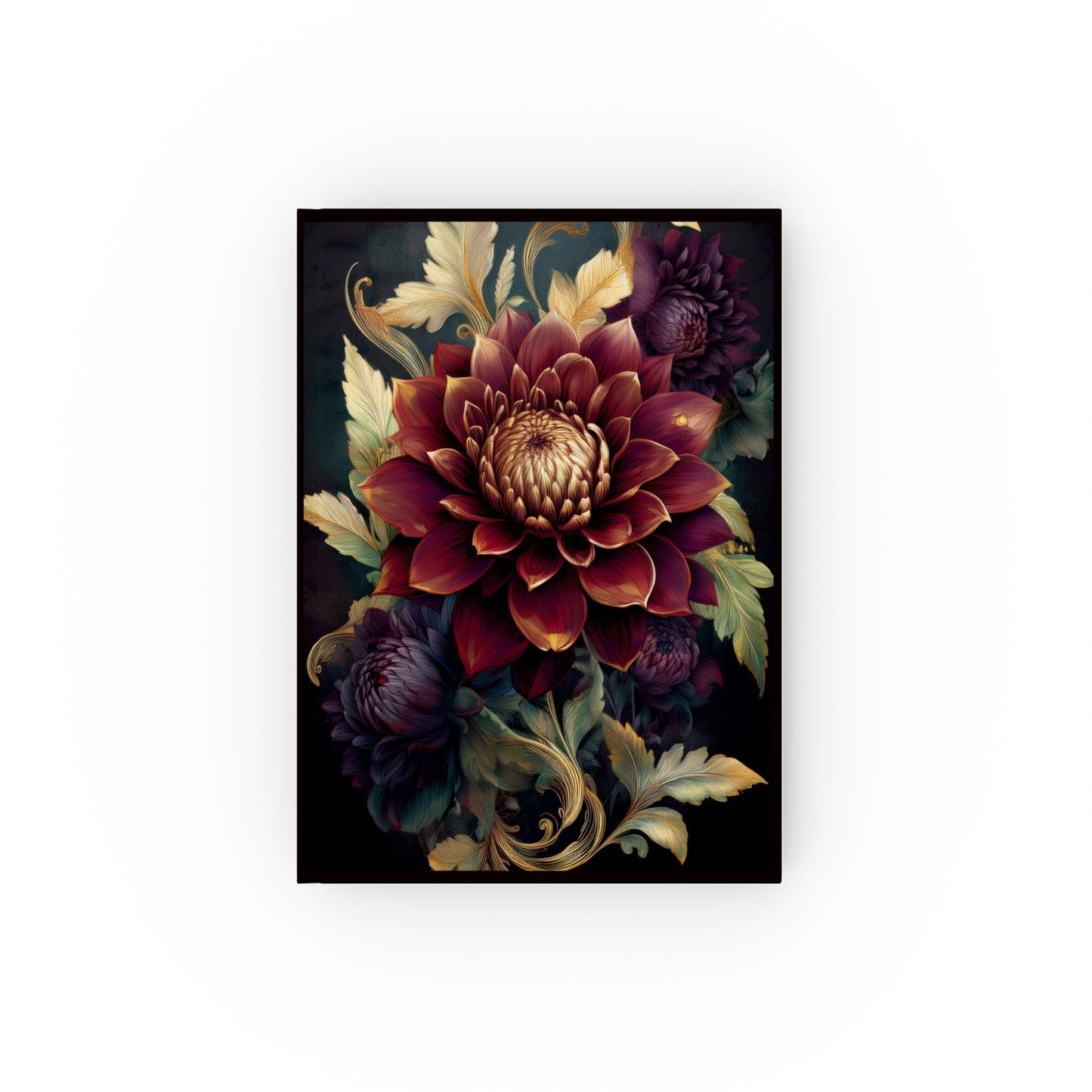 Hard Backed Journal - Burgundy Beauty Floral Design - Dahlia Dreams Collection