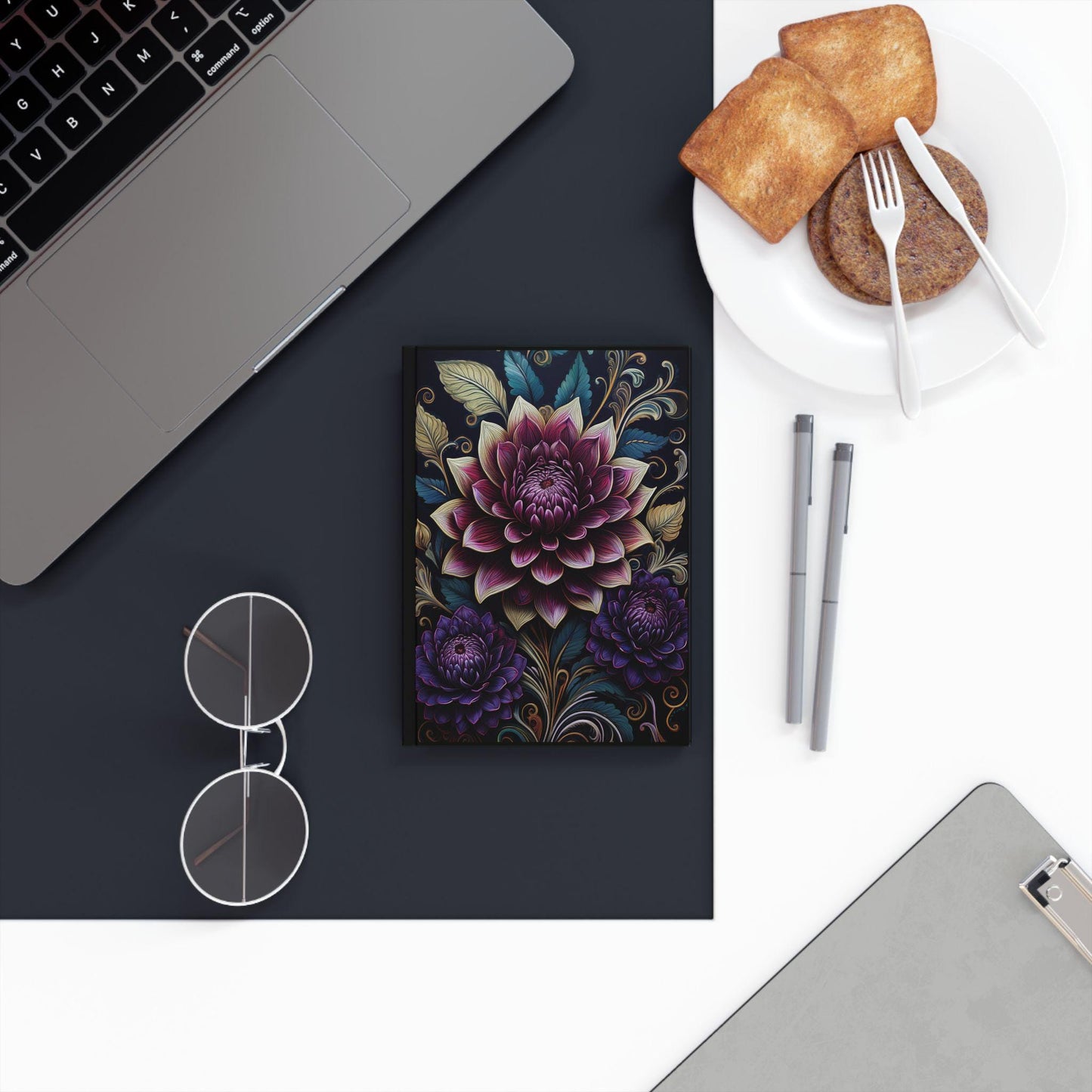 Hard Backed Journal - Celestial Serenade Floral Design - Dahlia Dreams Collection