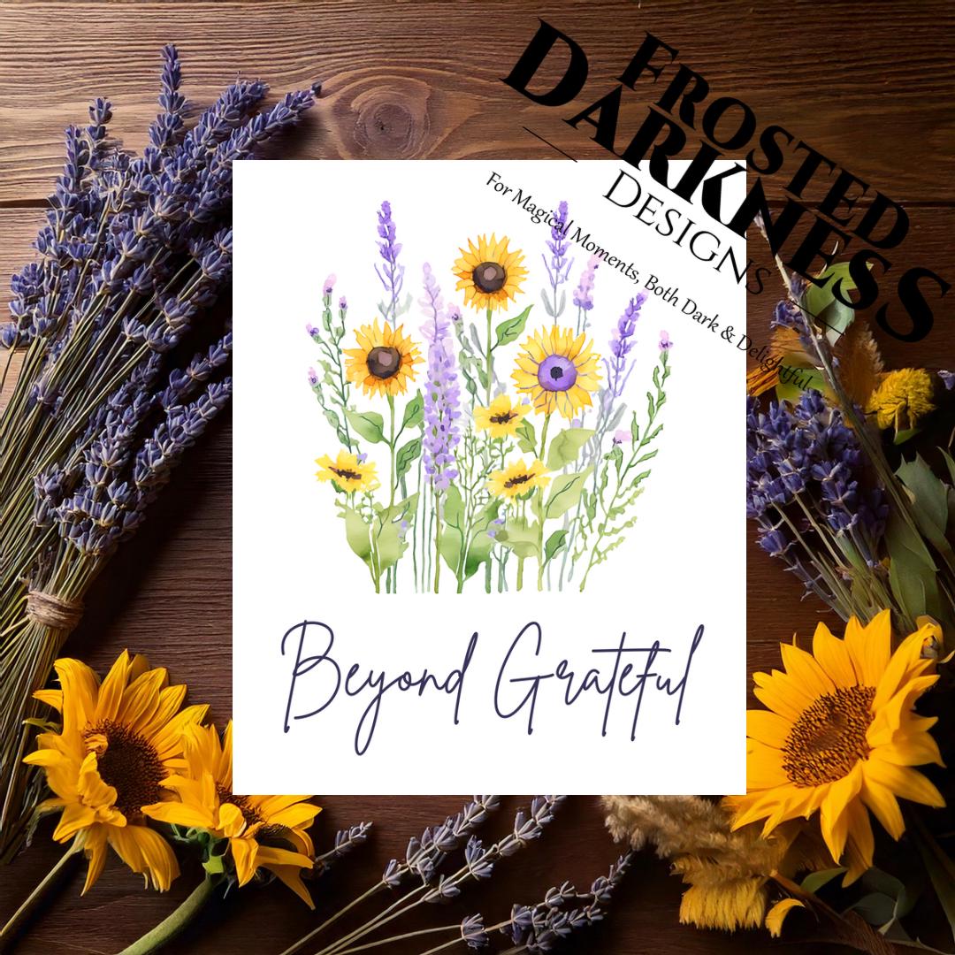 Thank You Cards - Lavender Sunflower Watercolor - Beyond Grateful