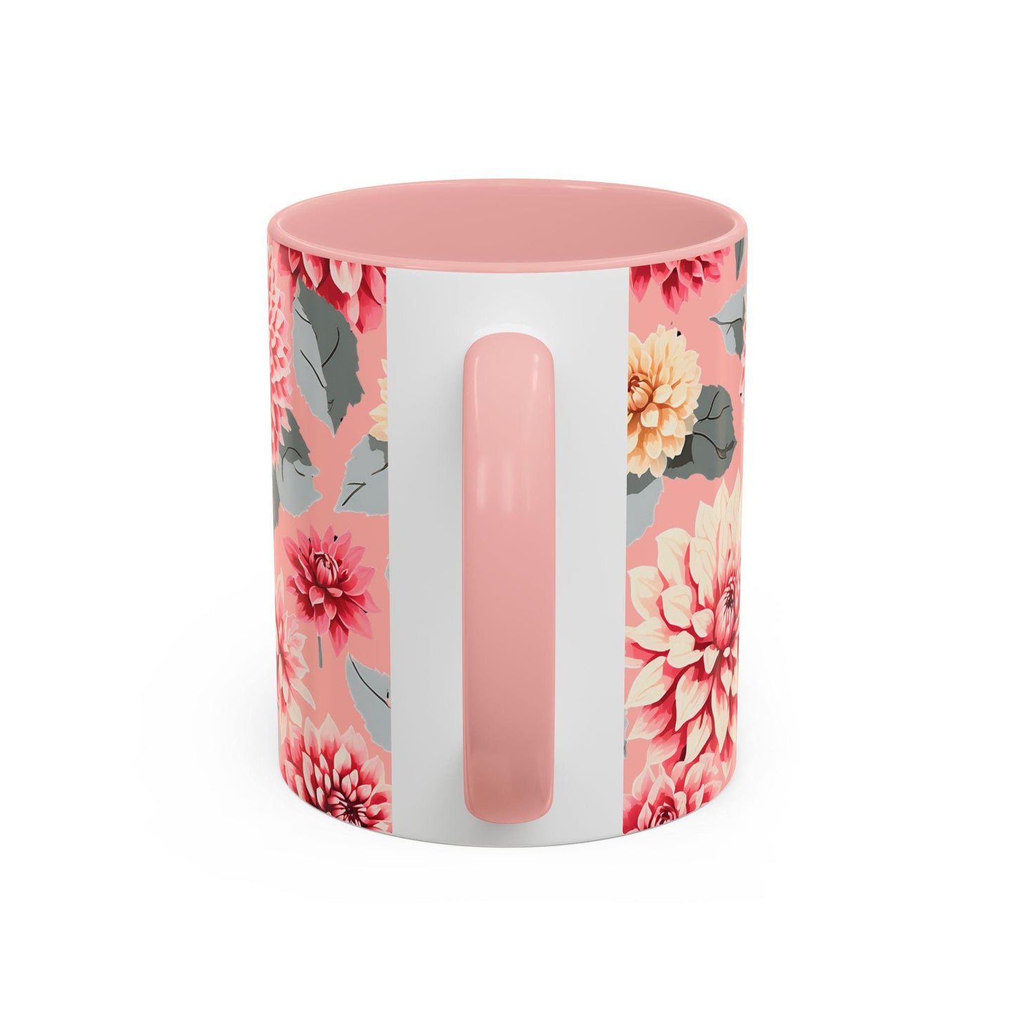 Mug, Pink Dahlias Floral Design, Accent Coffee Cup, 11oz, 15oz, Gift for Her, Mother's Day Gift, Birthday Present, Housewarming Gift, Pink