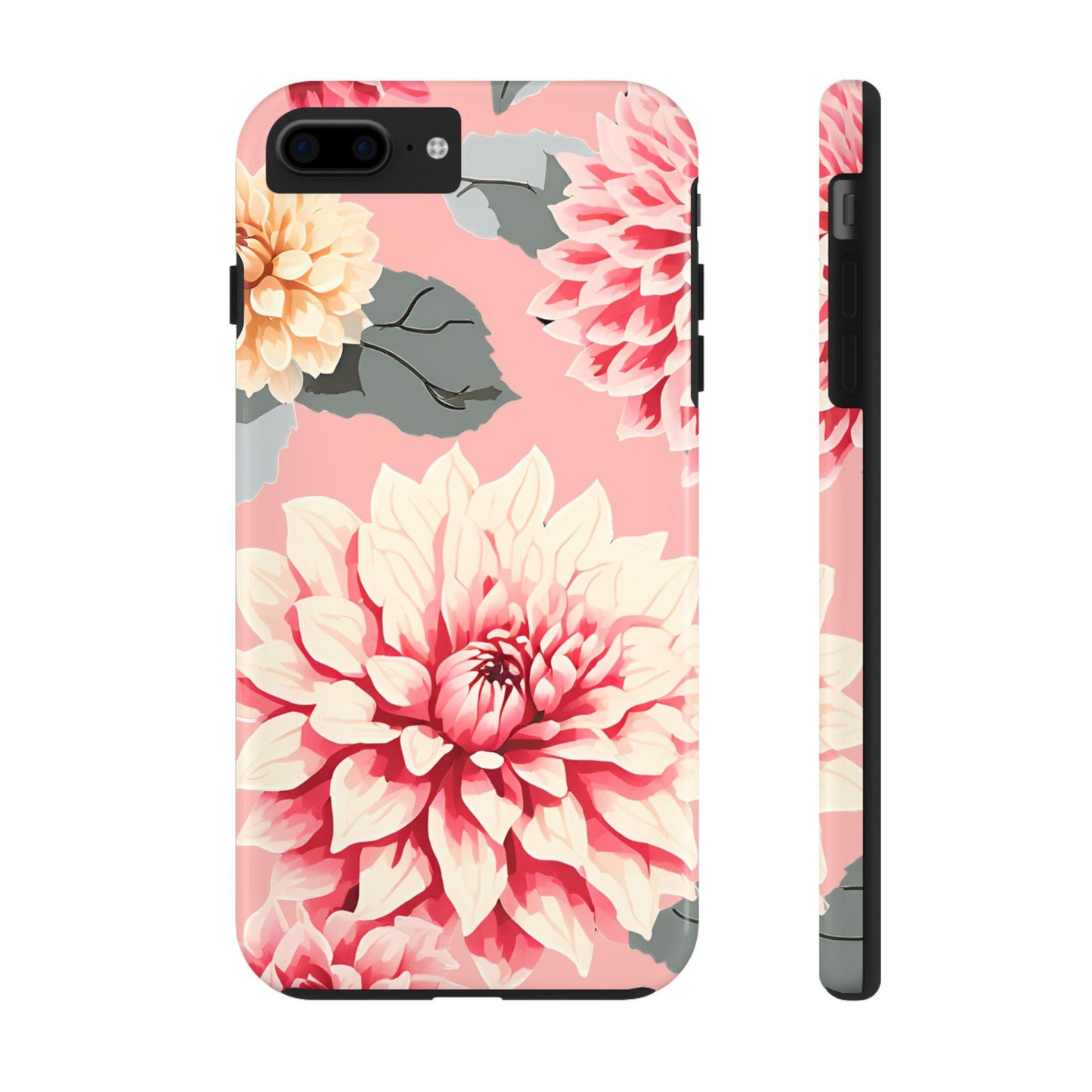 Tough Phone Cases - Pink Dahlia Phone Case, Floral Phone Cover, Protective Smartphone Case, Flower Design Tech Accessory