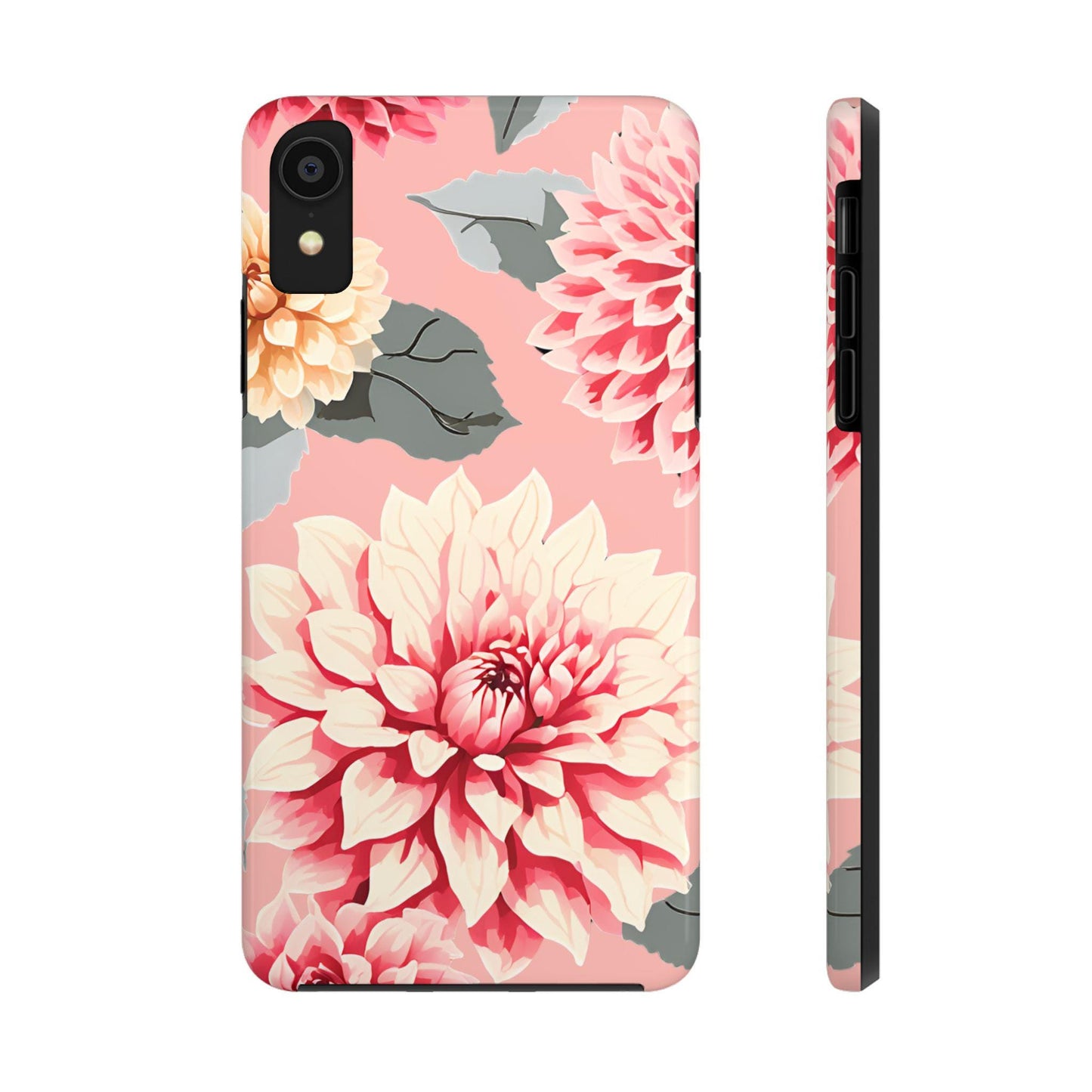 Tough Phone Cases - Pink Dahlia Phone Case, Floral Phone Cover, Protective Smartphone Case, Flower Design Tech Accessory