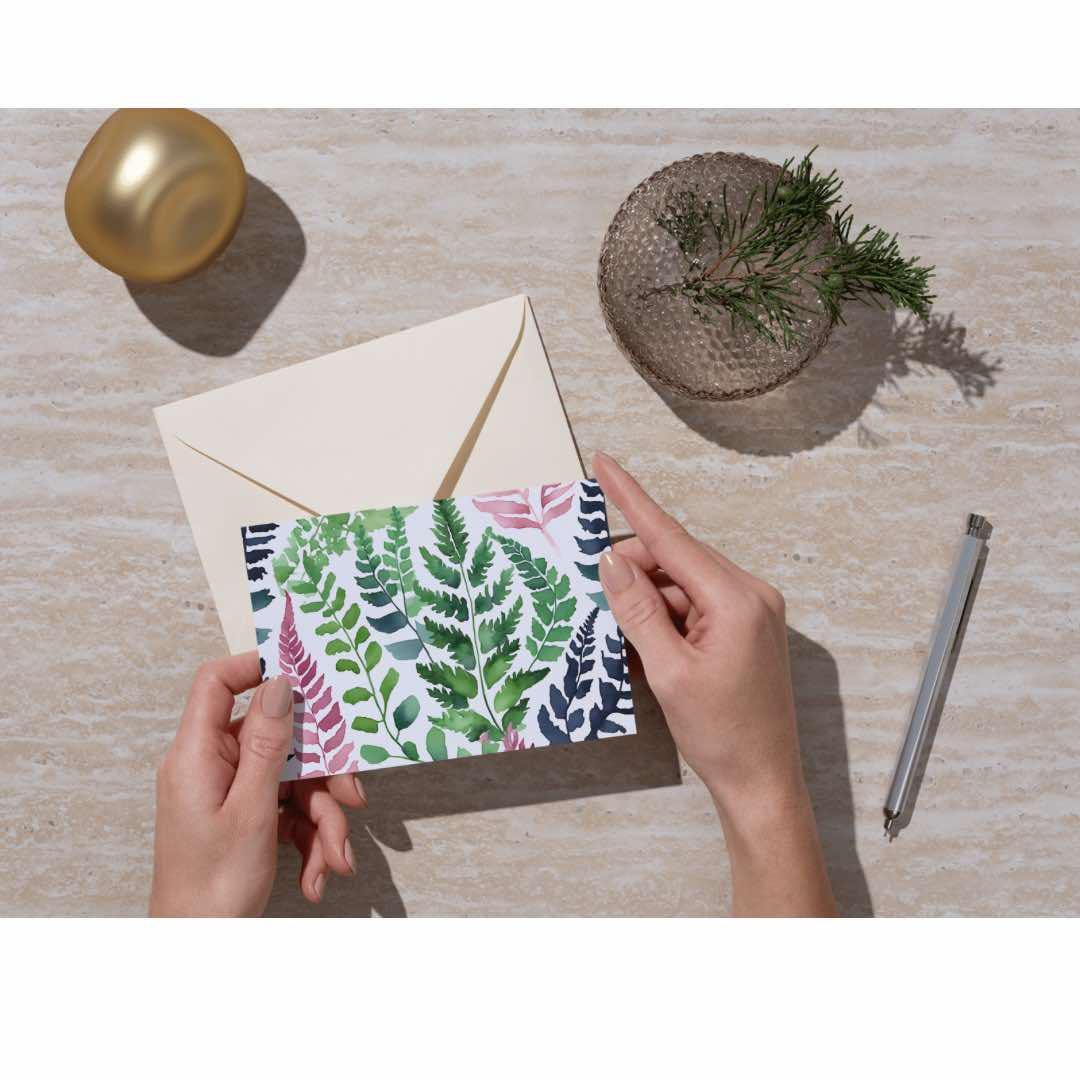 Thank You Cards - Fern Watercolor - Classic