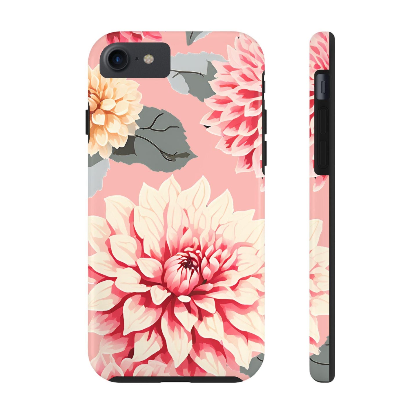 Tough Phone Cases - Pink Dahlia Phone Case, Floral Phone Cover, Protective Smartphone Case, Flower Design Tech Accessory