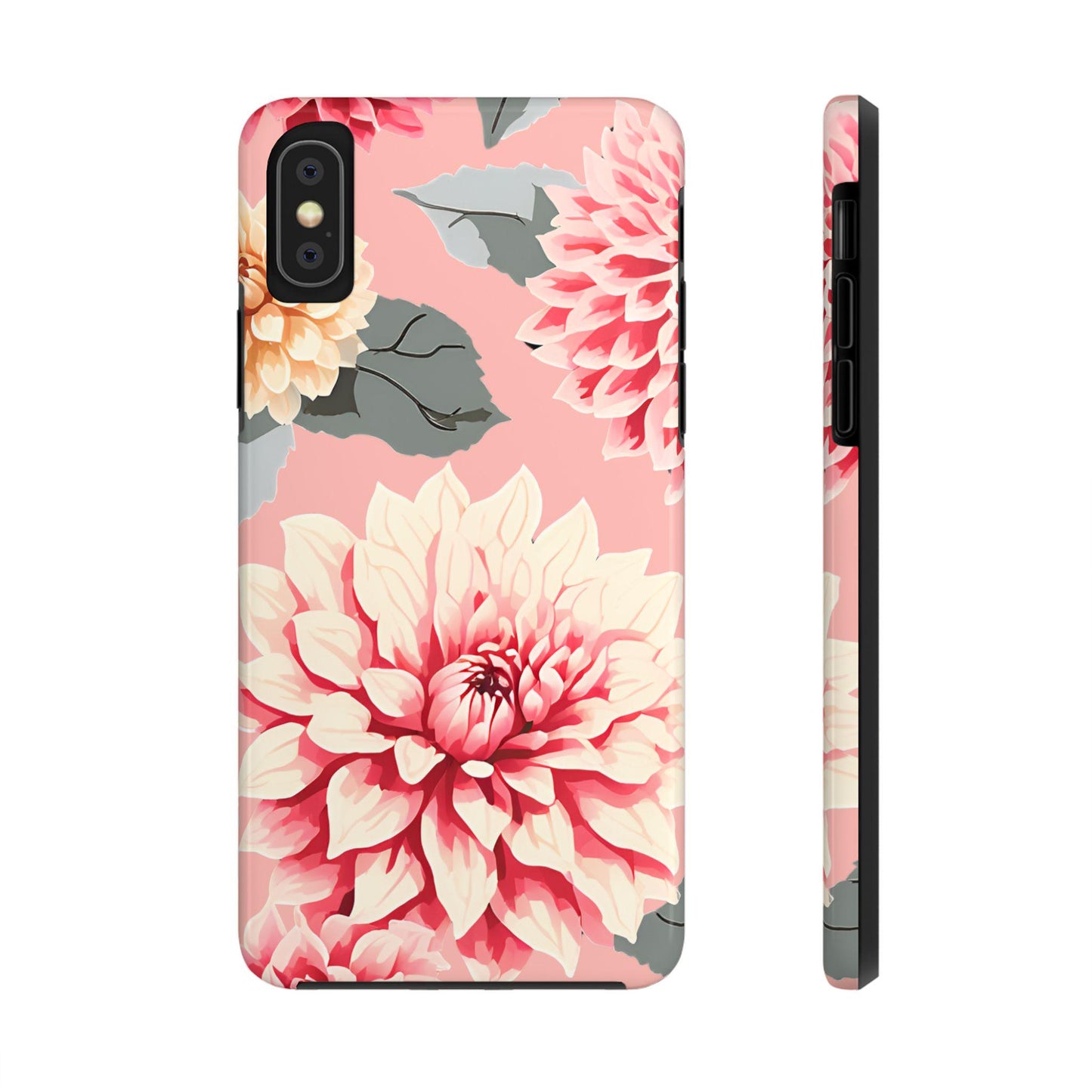 Tough Phone Cases - Pink Dahlia Phone Case, Floral Phone Cover, Protective Smartphone Case, Flower Design Tech Accessory