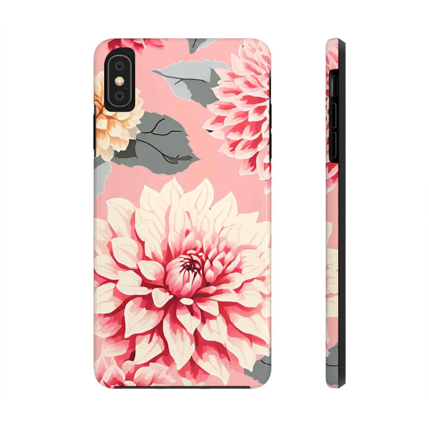 Tough Phone Cases - Pink Dahlia Phone Case, Floral Phone Cover, Protective Smartphone Case, Flower Design Tech Accessory