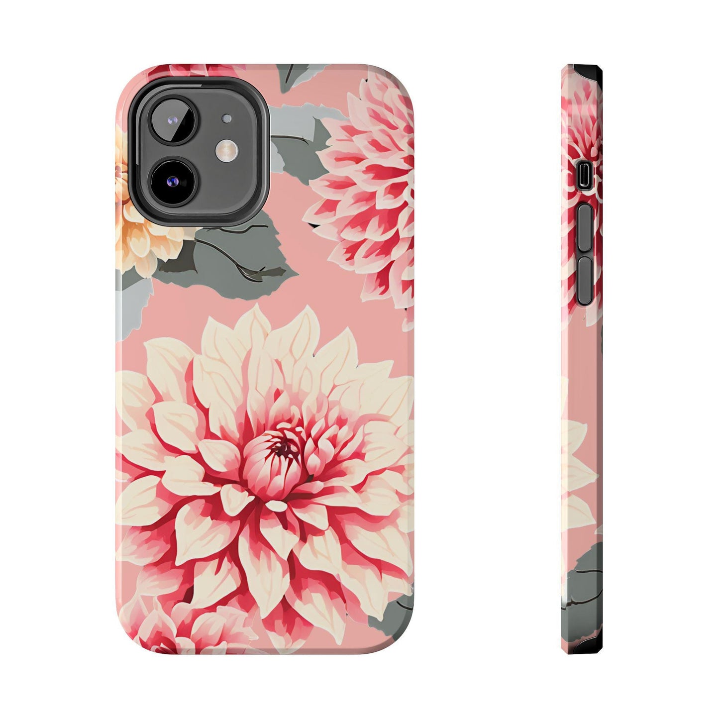 Tough Phone Cases - Pink Dahlia Phone Case, Floral Phone Cover, Protective Smartphone Case, Flower Design Tech Accessory